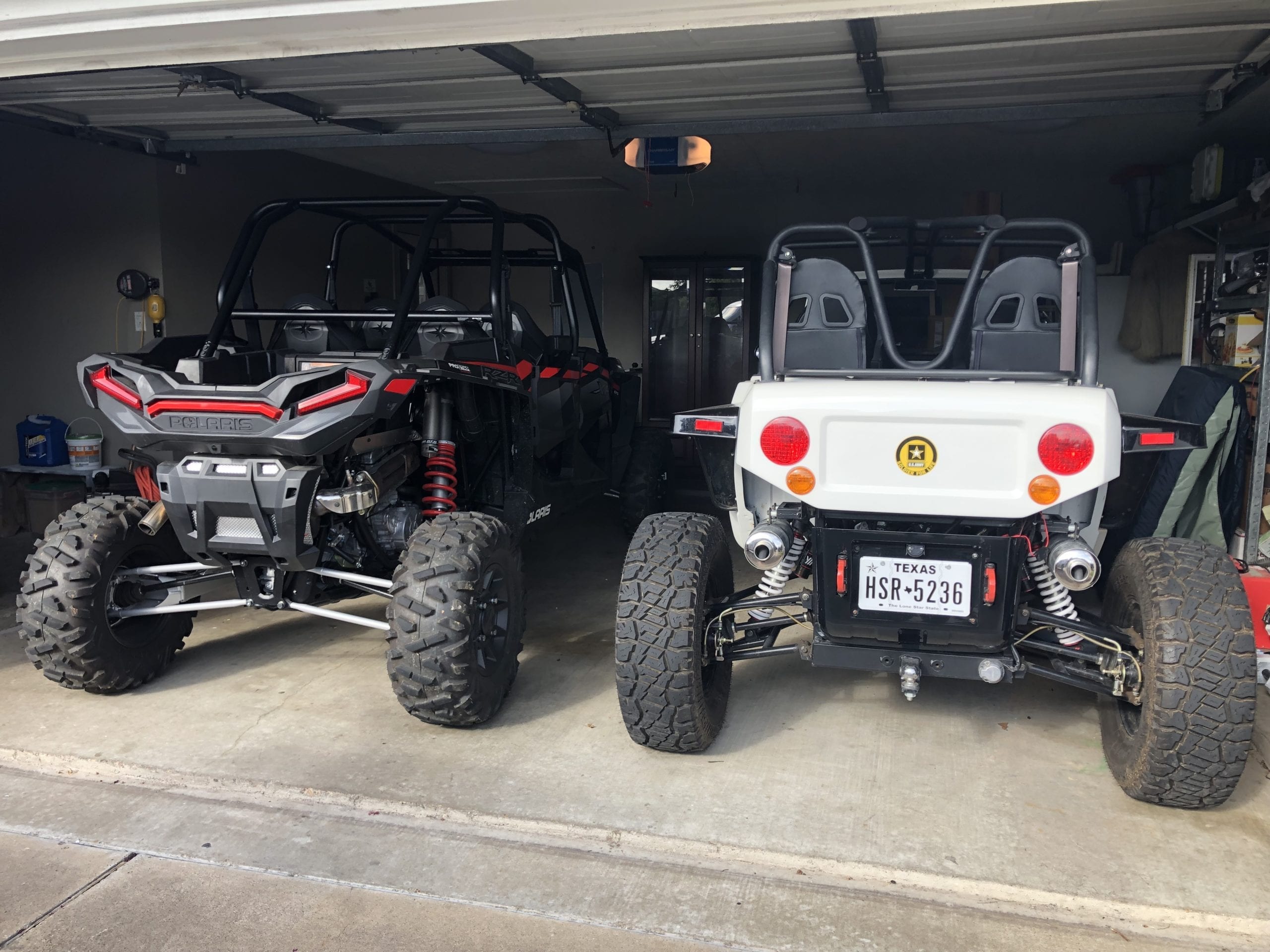 Sand buggy in garage