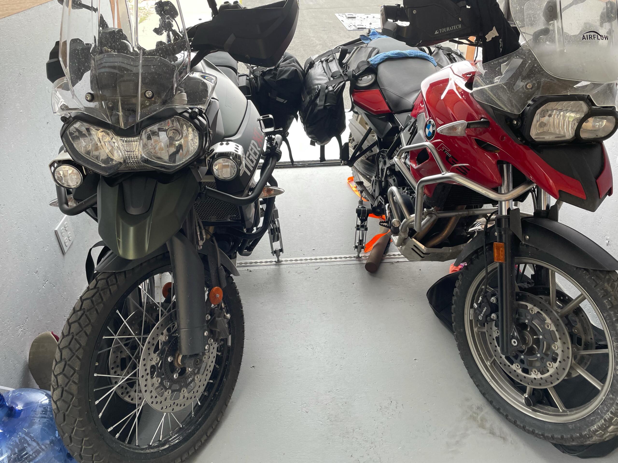 Adventure bikes using Moto Cinch strapless tie downs