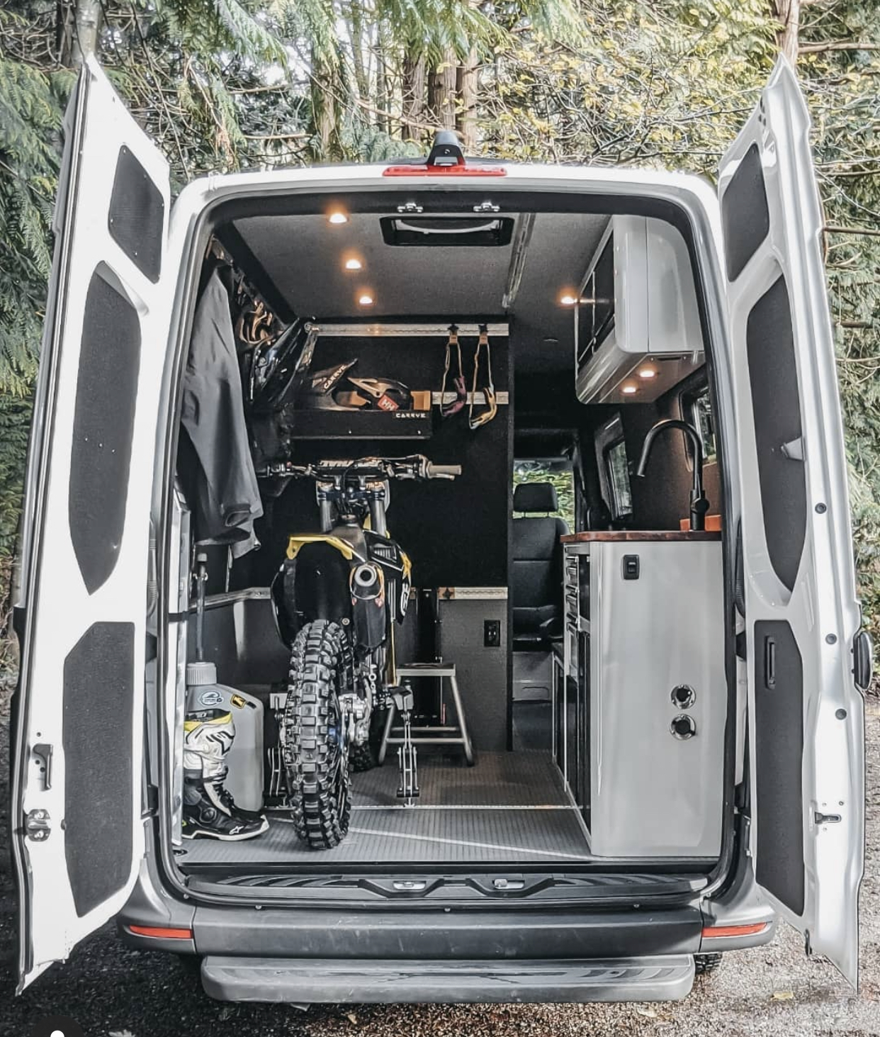 Moto Cinch and Sprinter van