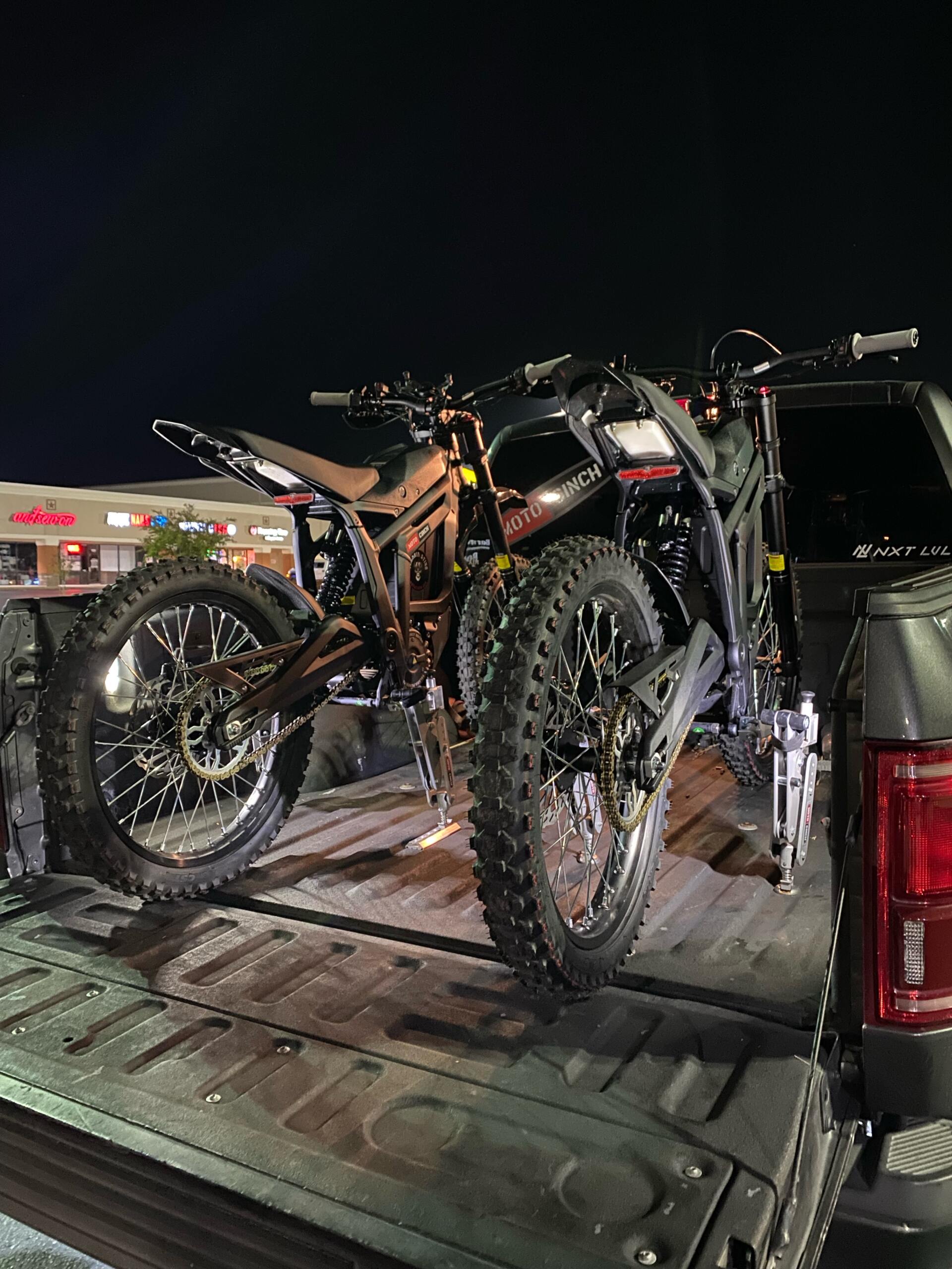 Talaria, Surron electric bikes and moto cinch strapless motorcycle tie downs