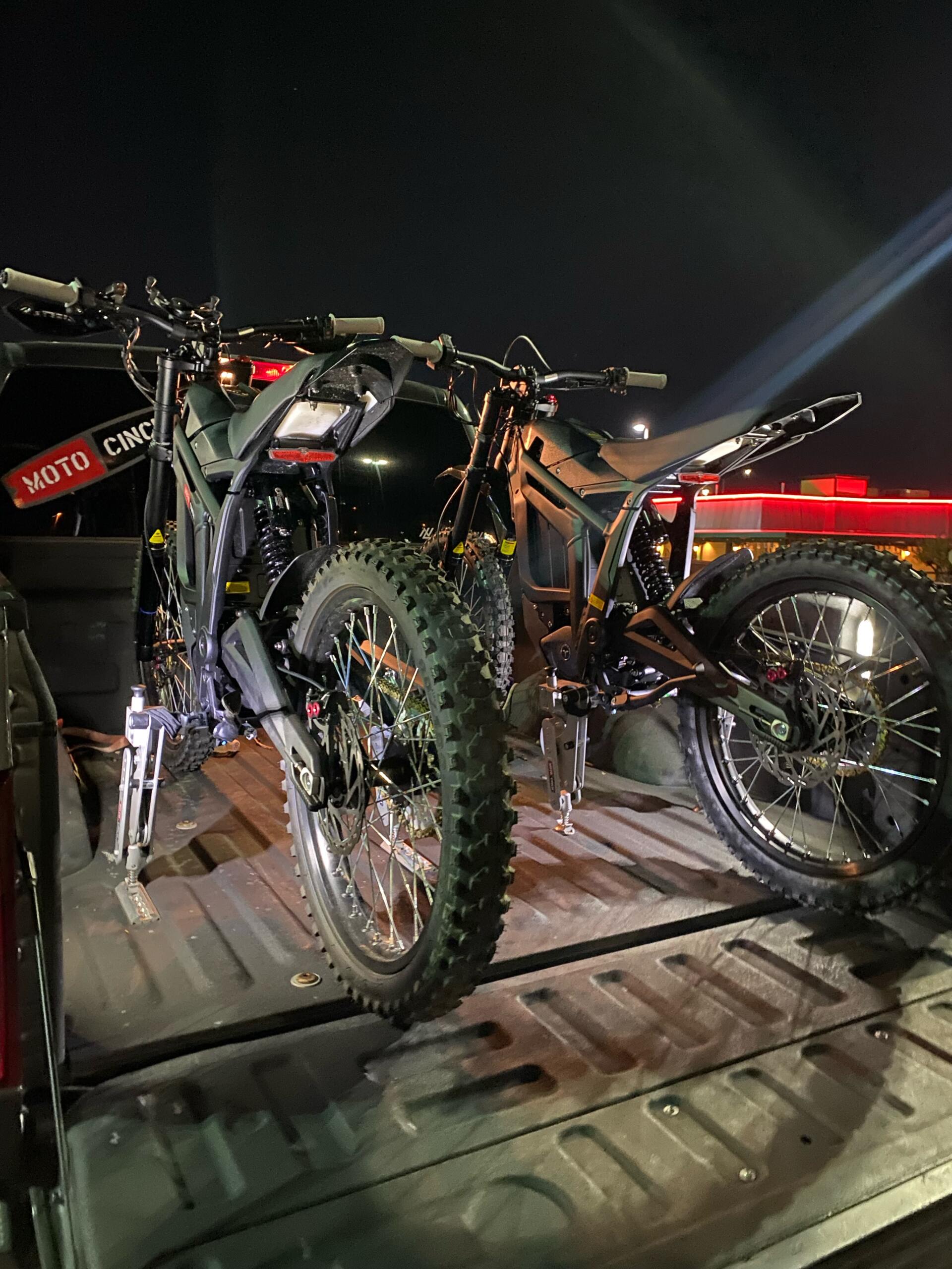 Talaria, Surron electric bikes and moto cinch strapless motorcycle tie downs